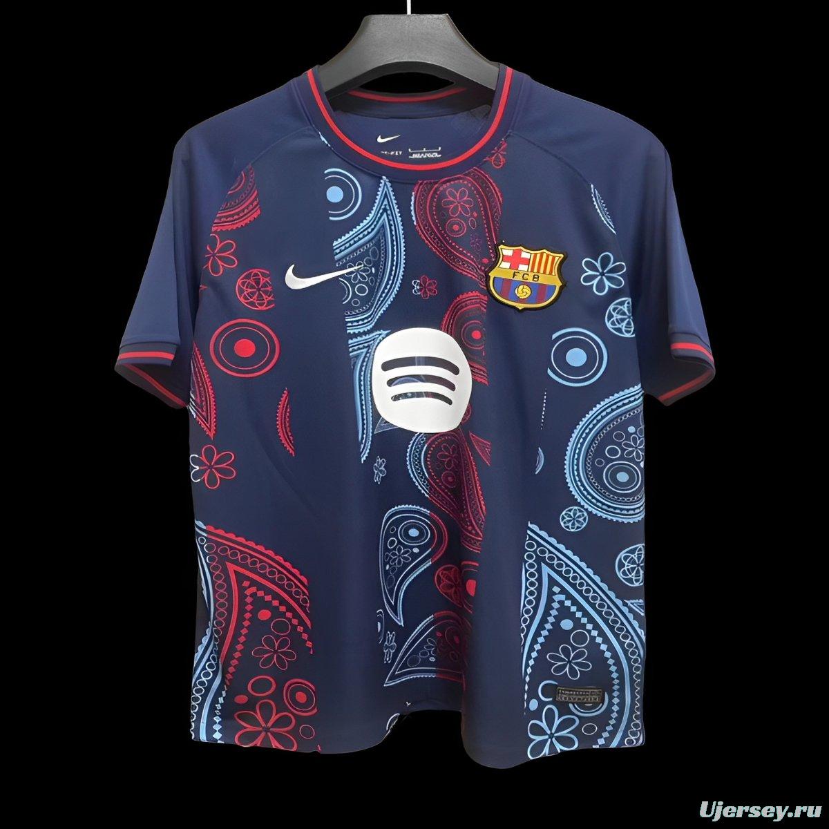 24/25 Barcelona White 125th Anniversary Navy Special Pattern Jersey