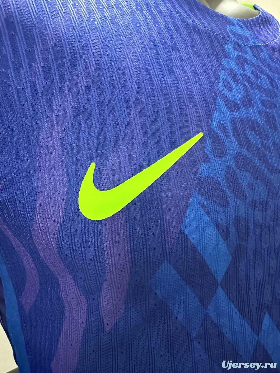Player Version 2025 Brazil Away Blue Jersey