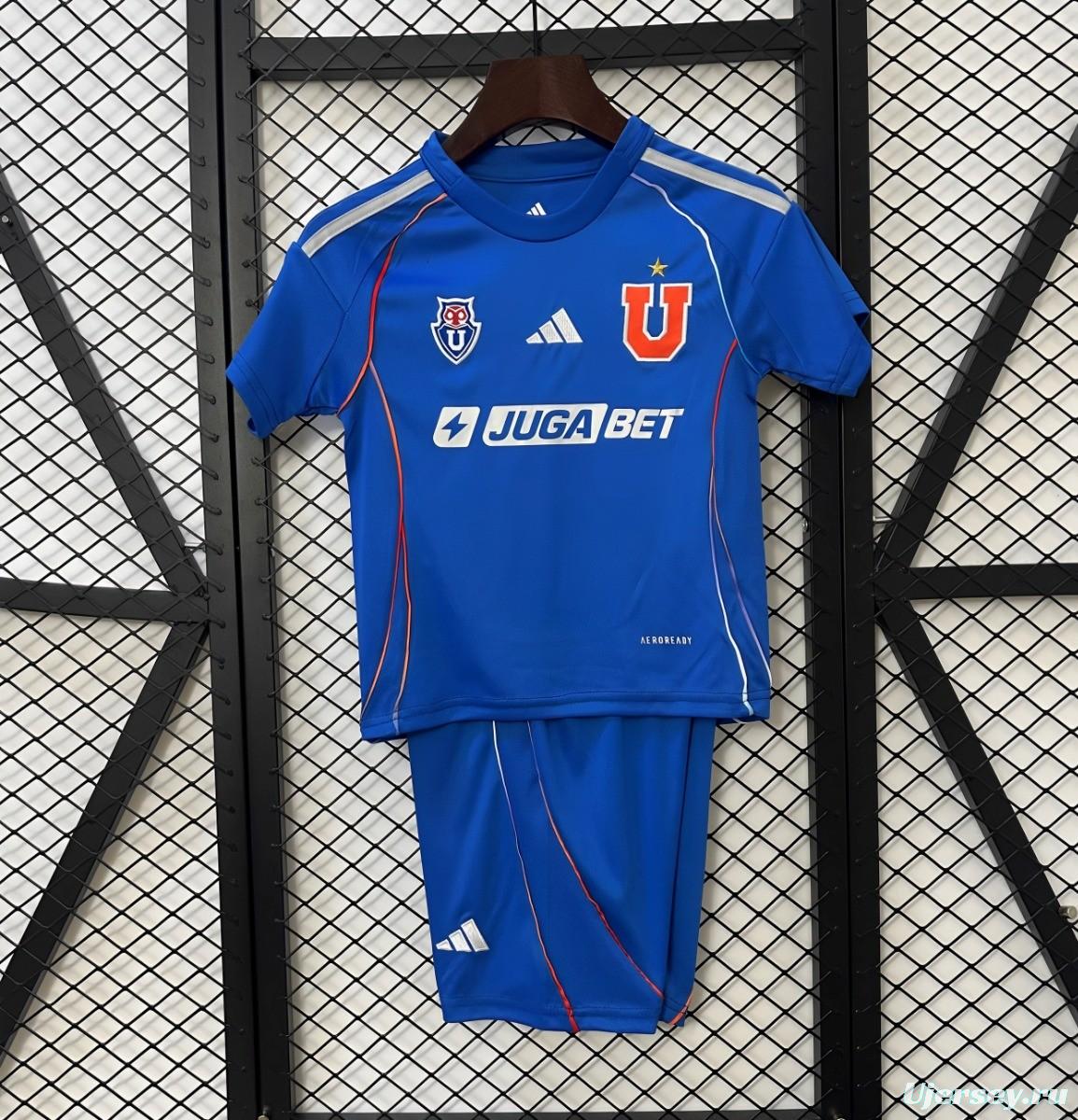 25/26 Kids Universidad De Chile Home Size 16-28 Jersey