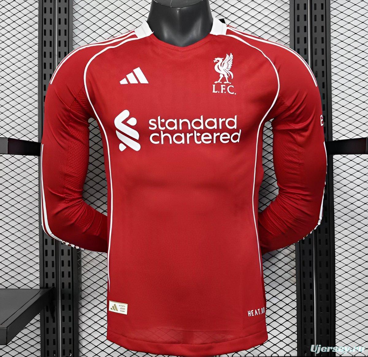 Player Version 25/26 LIverpool Home Long Sleeve Jersey