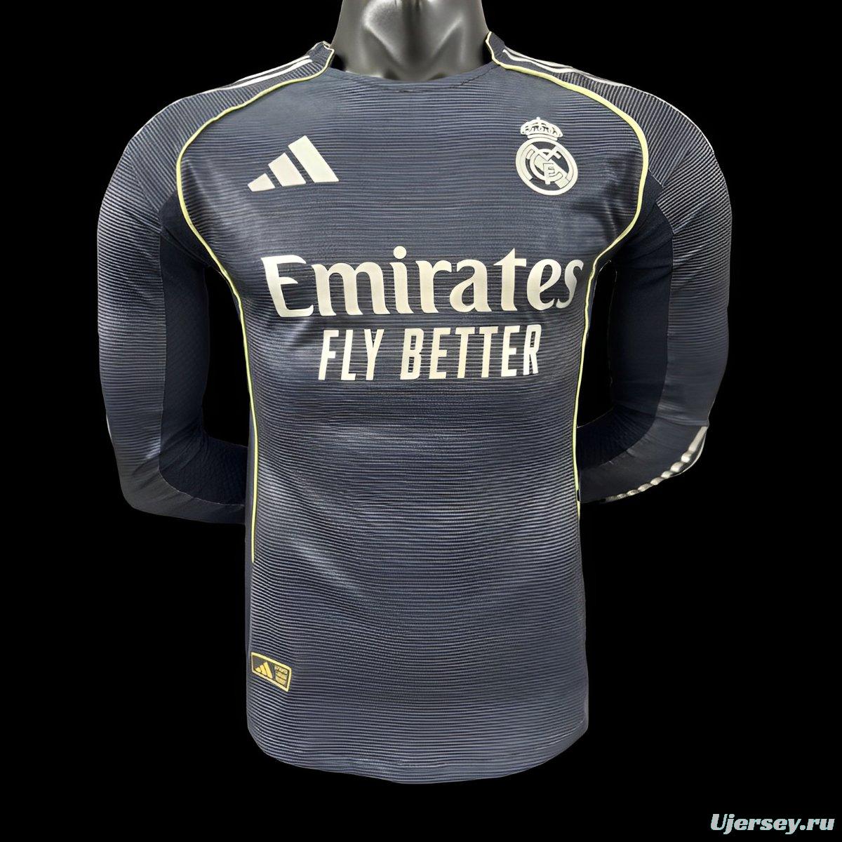 Player Version 25/26 Real Madrid Away Long Sleeve Jersey