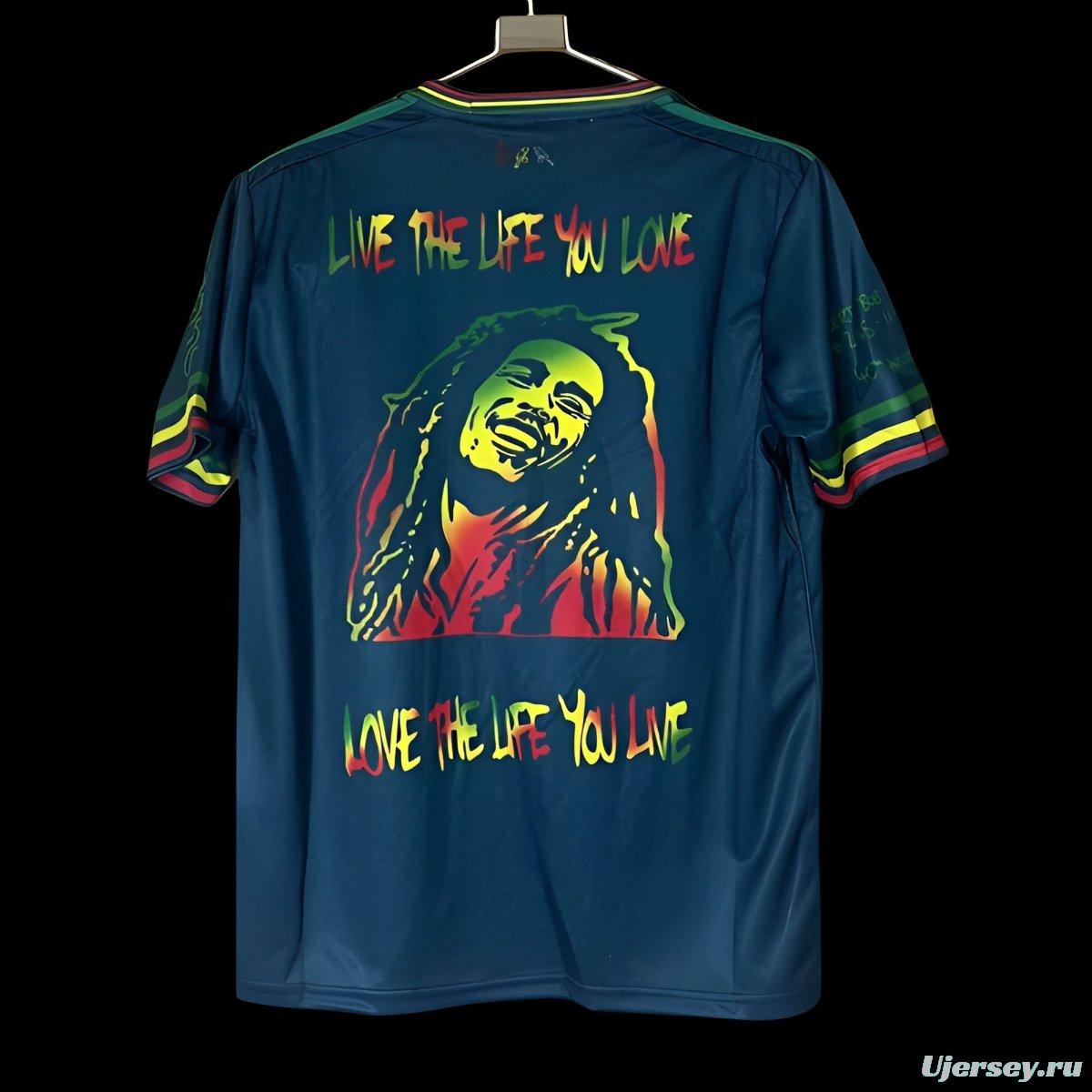 25/26 Ajax Navy Blue with Bob Marley Tribute Jersey