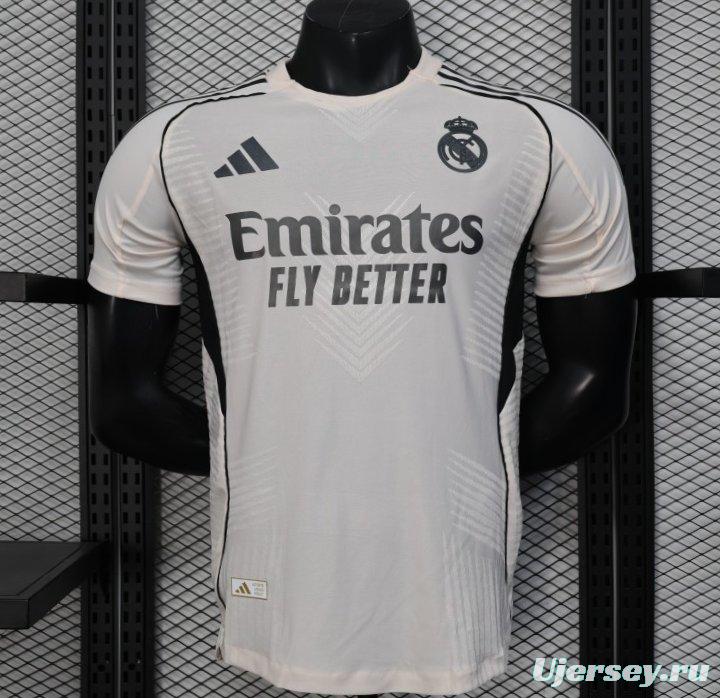 Player Version 25/26 Real Madrid White with Textured Pattern Jersey
