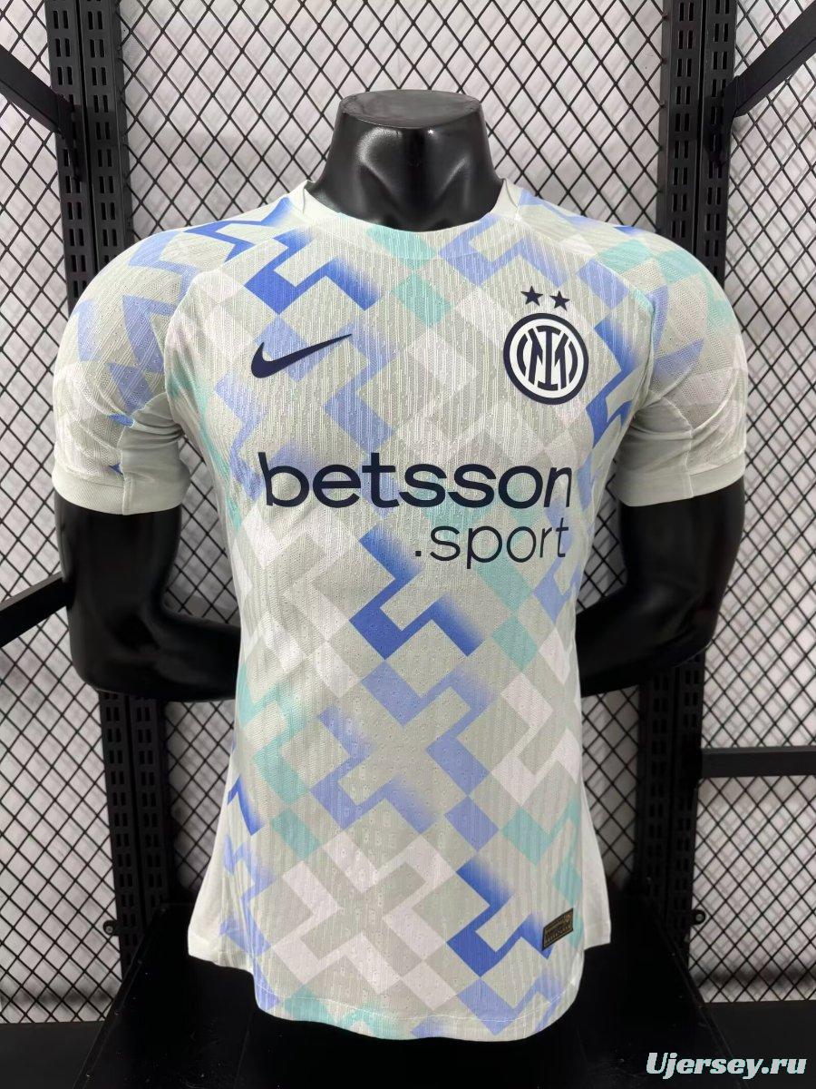 Player Version 25/26 Inter Milan Away White Jersey With Sponsor