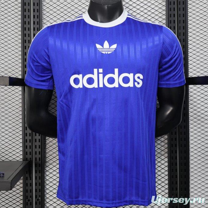 Player Version 2025 Adidas Blue with Striped Design Jersey