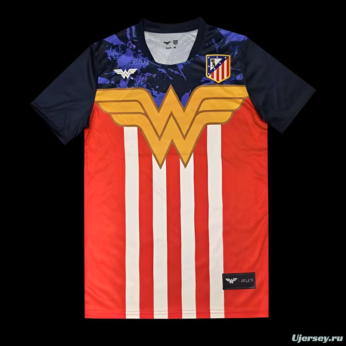 25/26 Atletico Madrid Red and White with Wonder Woman Theme Jersey