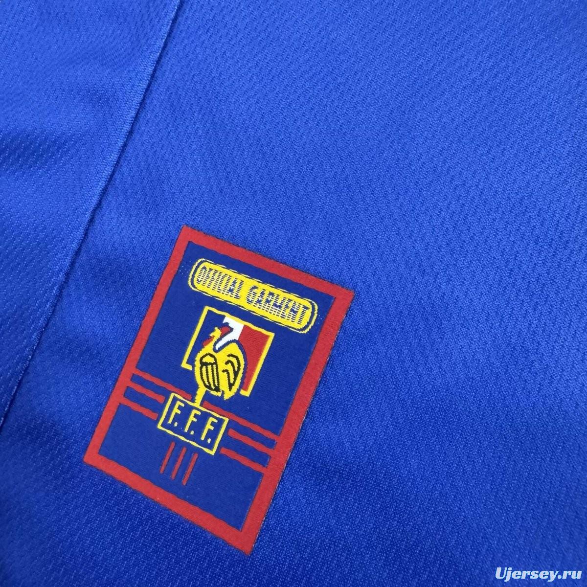 Retro Kids 1998 France Home Long Sleeve Jersey