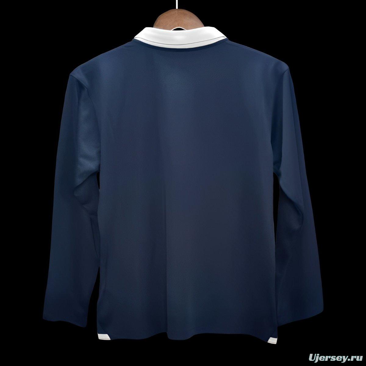 Retro 2014 France Home Long Sleeve Jersey