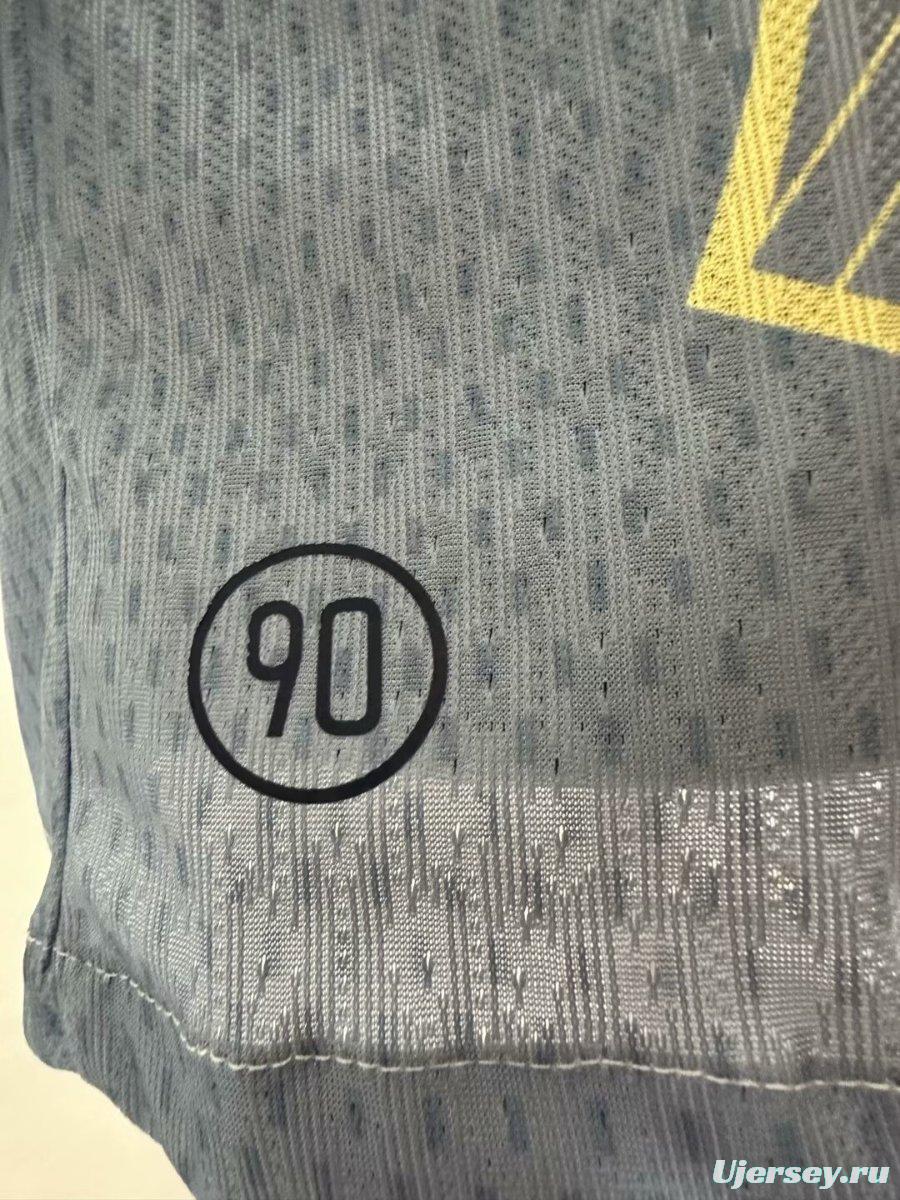 Player Version 25/26 FC Barcelona Grey with Yellow Accent Lines Jersey