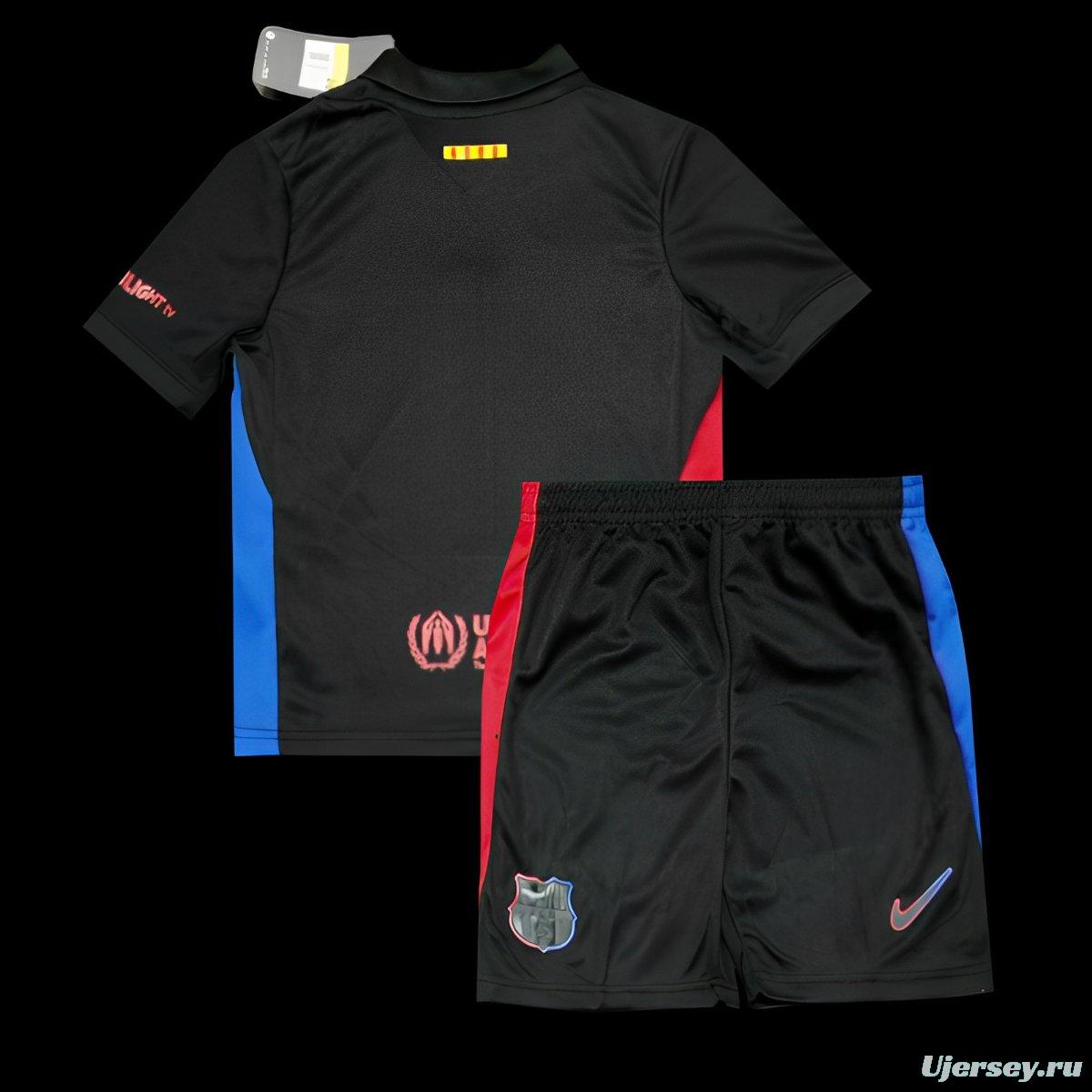 24/25 Kids Barcelona x Travis Scott Away Black Jersey