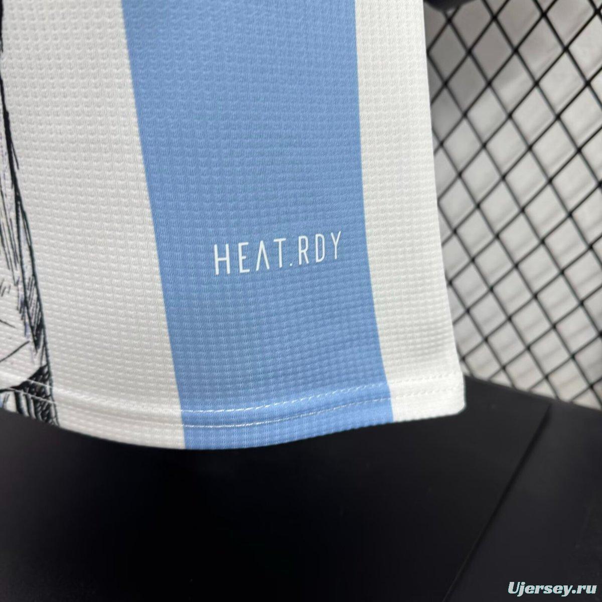 Player Version 2025 Argentina Home Sky Blue with Messi Celebration Print Jersey
