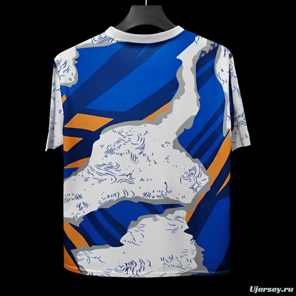 25/26 Real Madrid Blue with Abstract Pattern Jersey