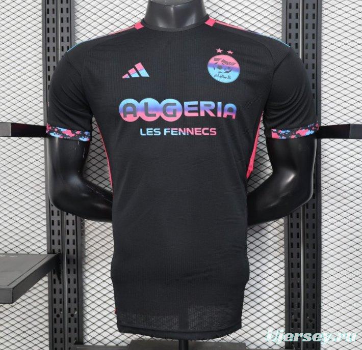 Player Version 2025 Algeria Black with Colorful Gradient Accents Jersey