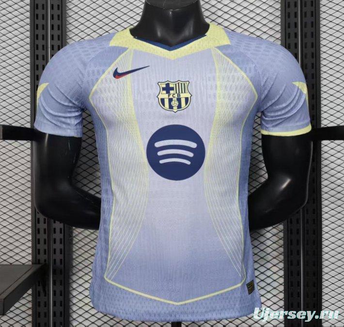Player Version 25/26 Barcelona Light Blue with Geometric Pattern Jersey