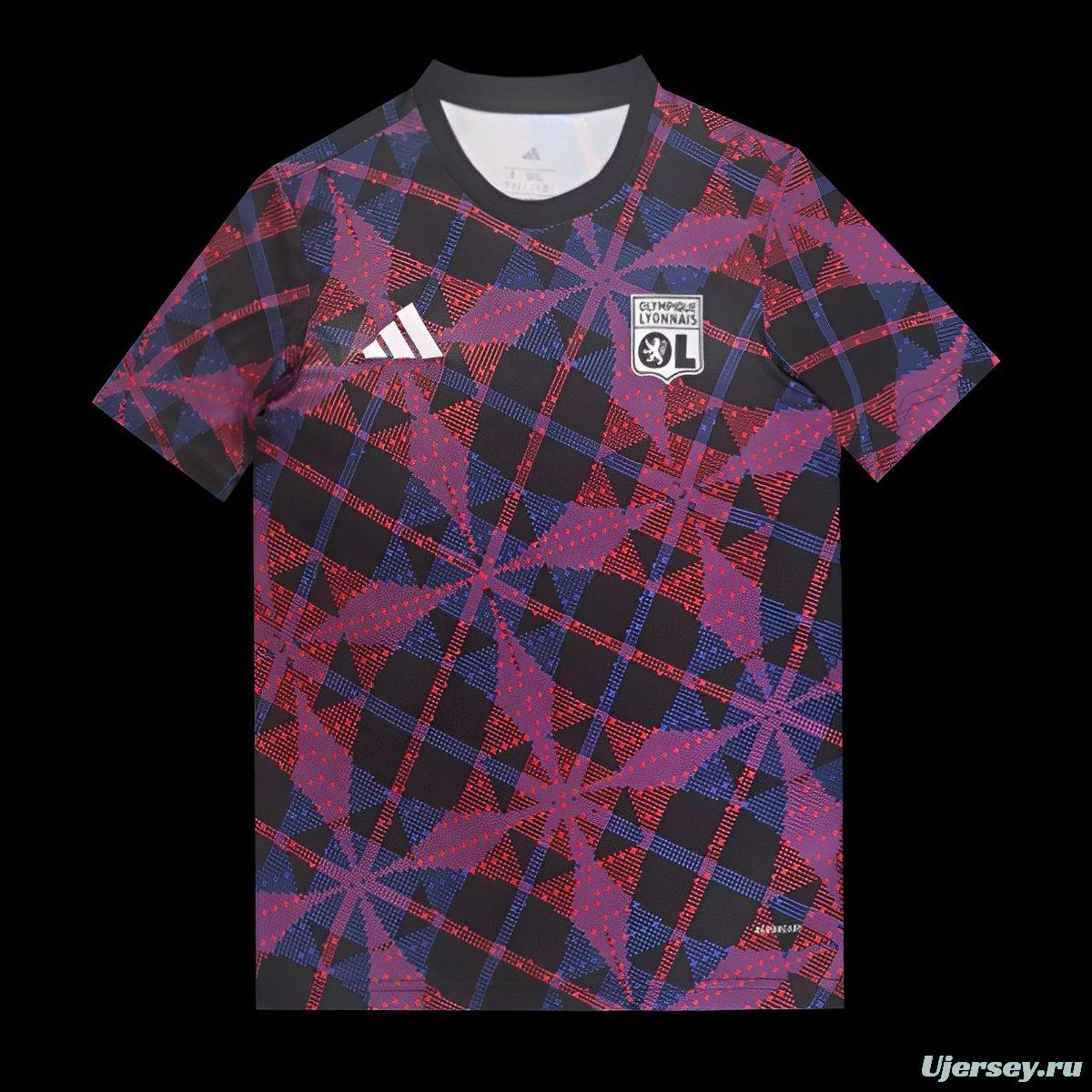 25/26 Olympique Lyonnais Lyon Purple with Geometric Pattern Jersey