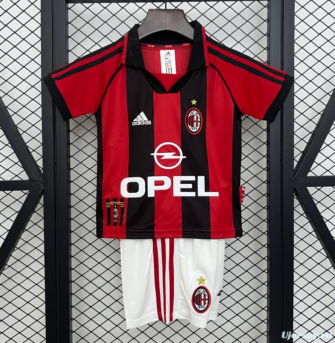 Retro 98/99 Kids AC Milan Home Size 16-28 Jersey