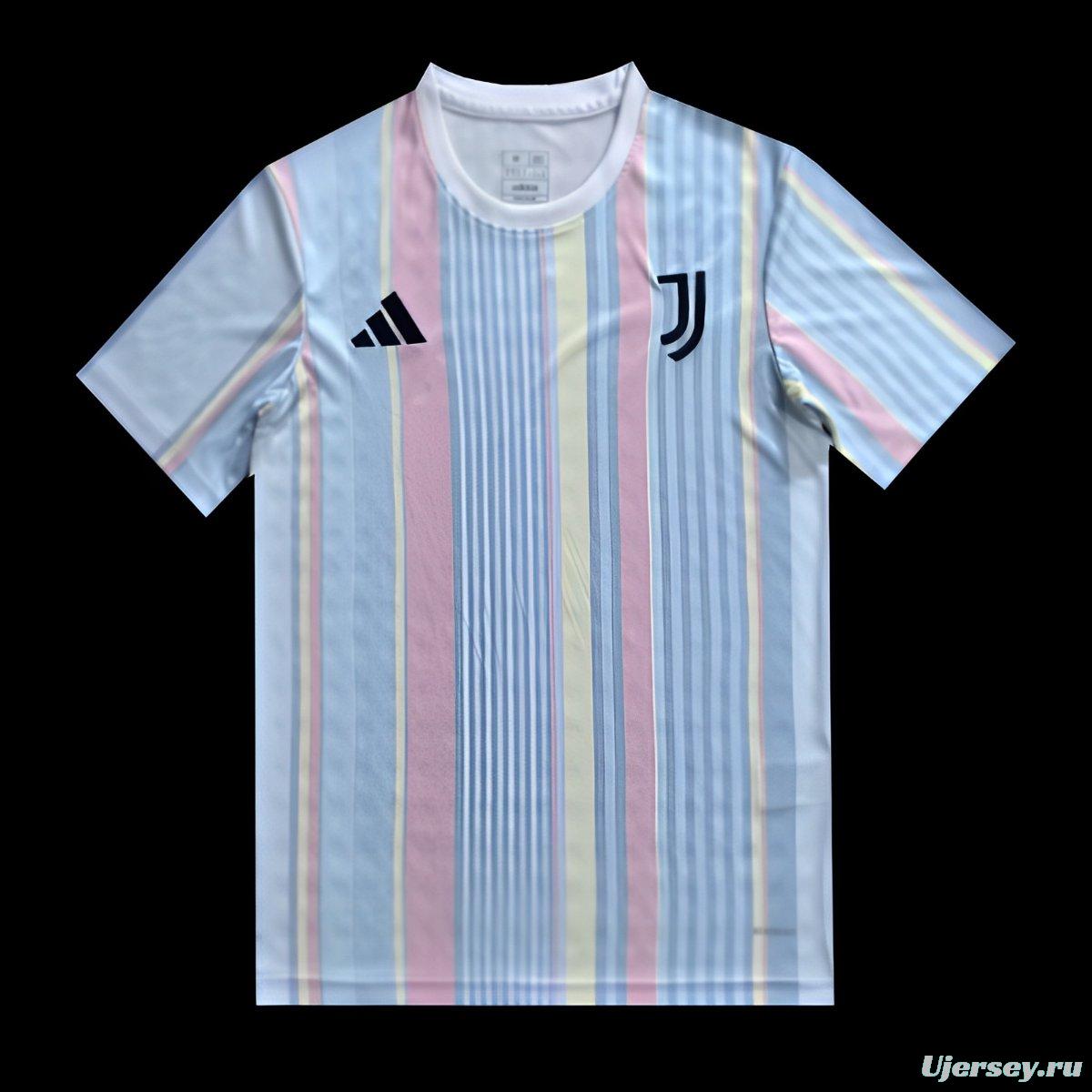 25/26 Juventus White with Rainbow Stripes Jersey