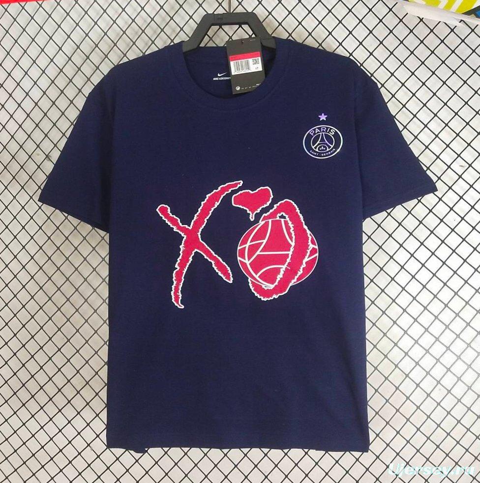 25/26 PSG x OX Navy Cotton T-Shirt