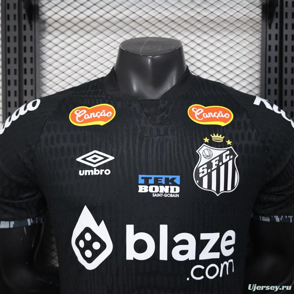 Player Version 25/26 Santos FC Black with Geometric Pattern Jersey