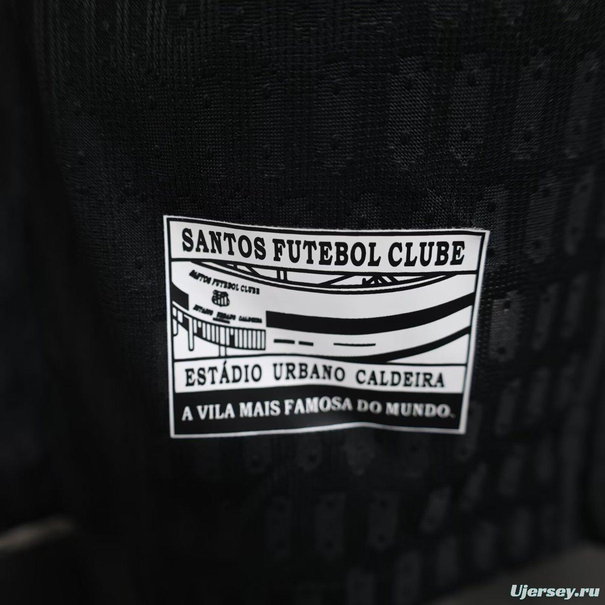 Player Version 25/26 Santos FC Black with Geometric Pattern Jersey
