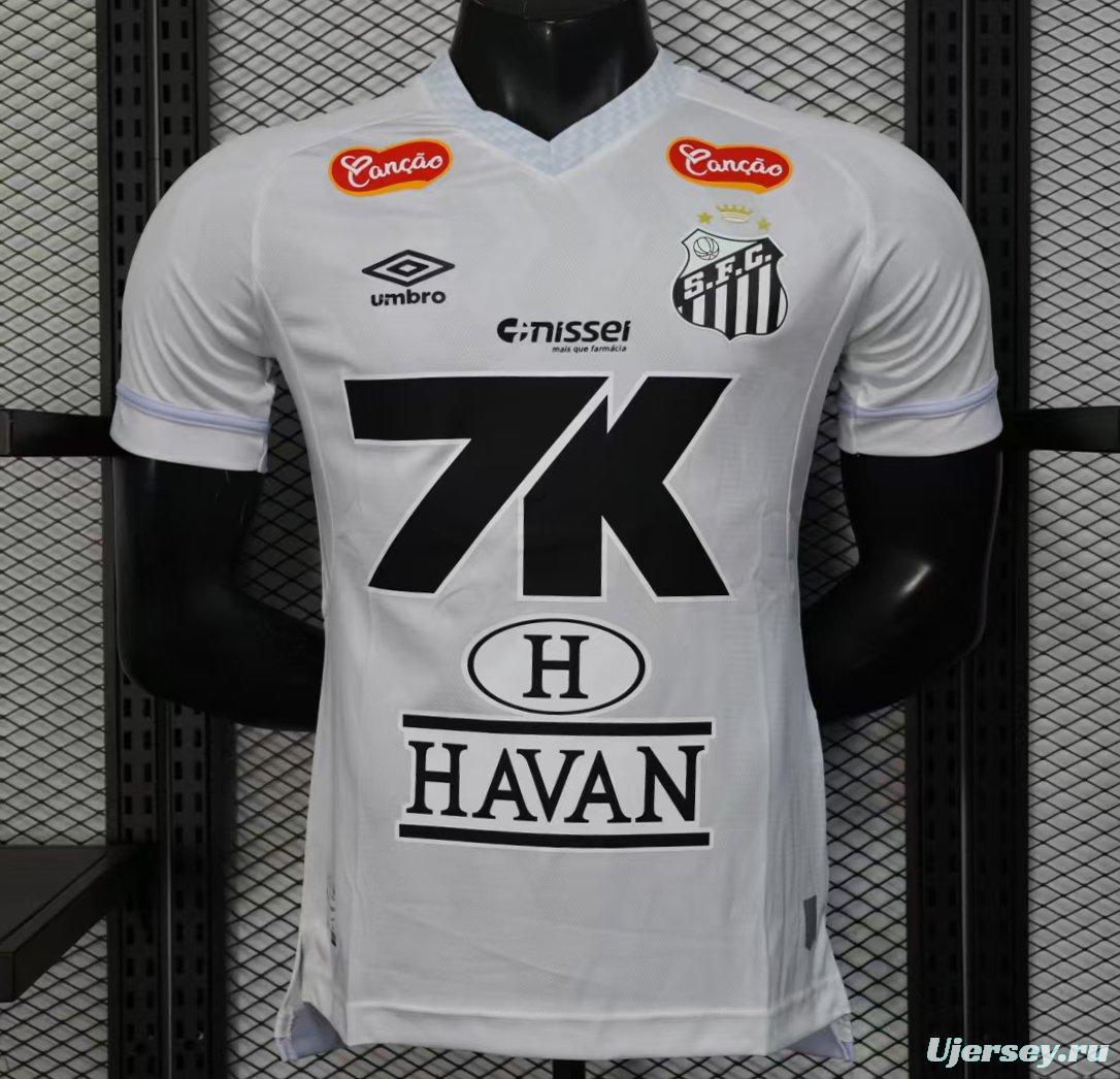 Player Version 25/26 Santos Home Jersey With Full Sponsors