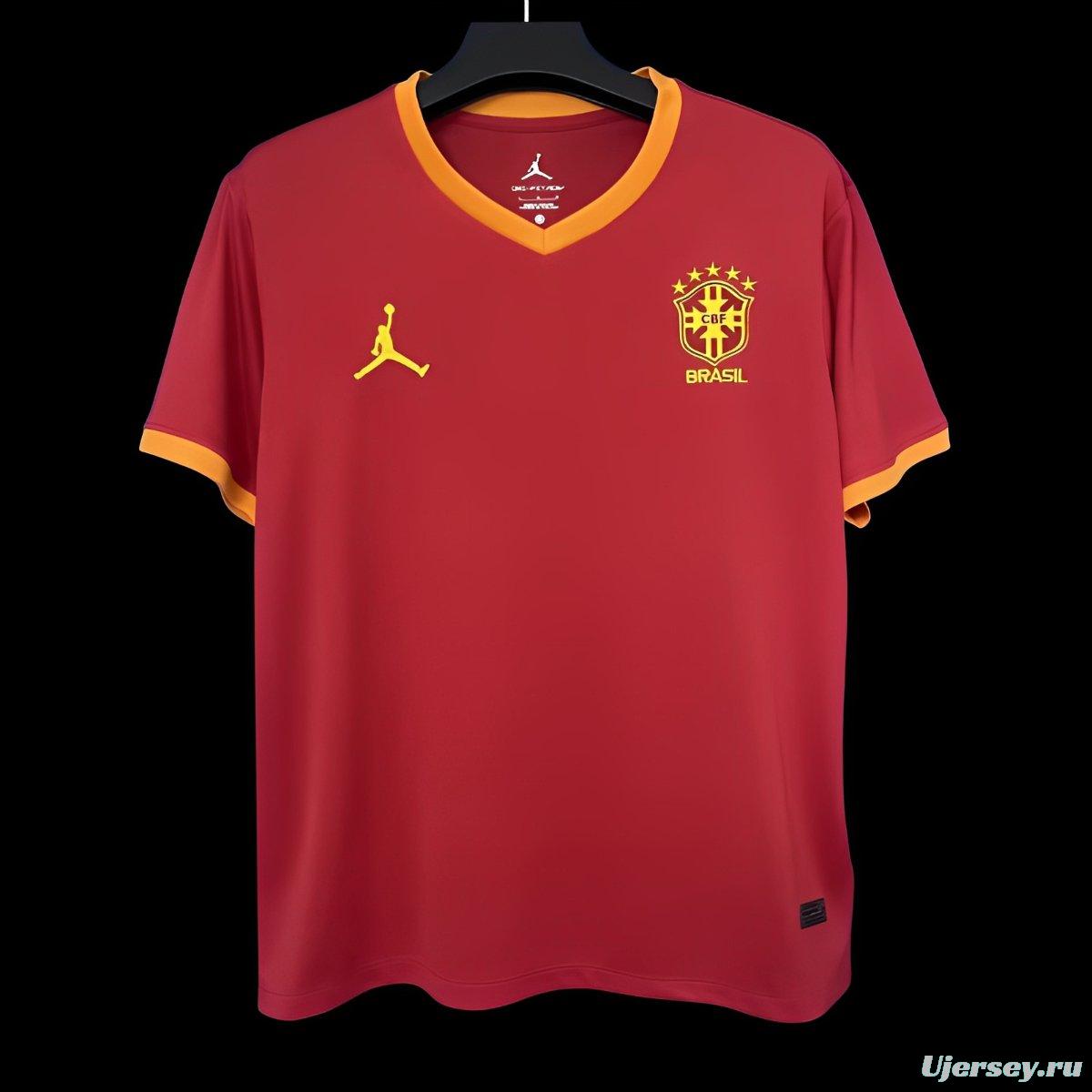 2025 Brazil Jordan Red Pre-Match Jersey