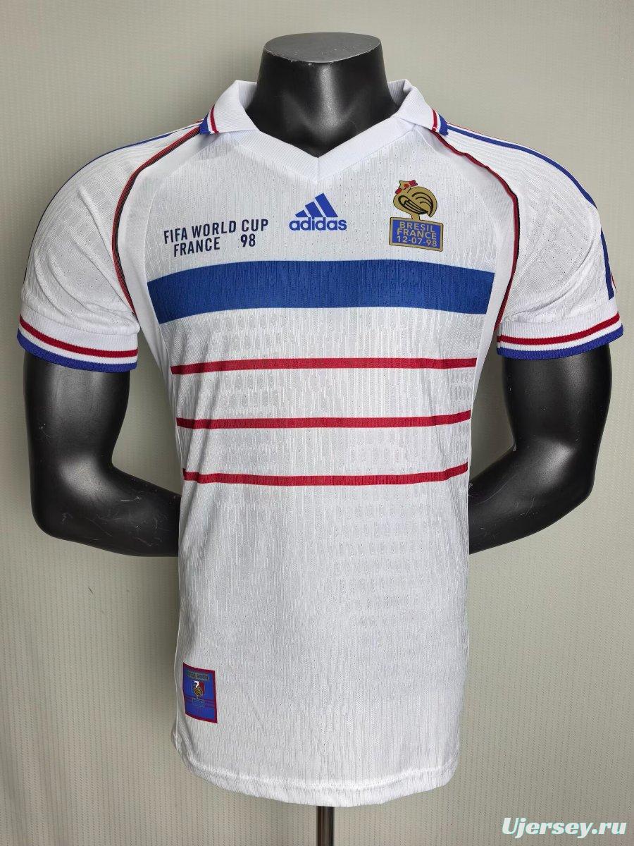 Player Version Retro 1998 France Away White Jersey