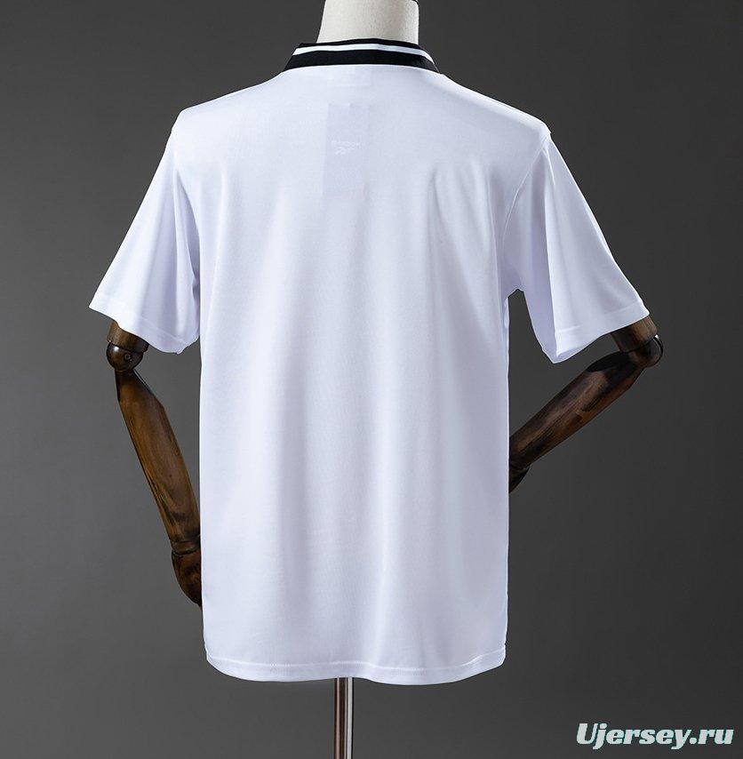 96/97 Borussia Mönchengladbach Home White with Black and Green Vertical Stripes Jersey