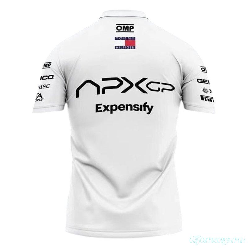 Brad Pitt F1 Movie 2025 – APXGP Black White Polo Shirt Racing Fan Loo