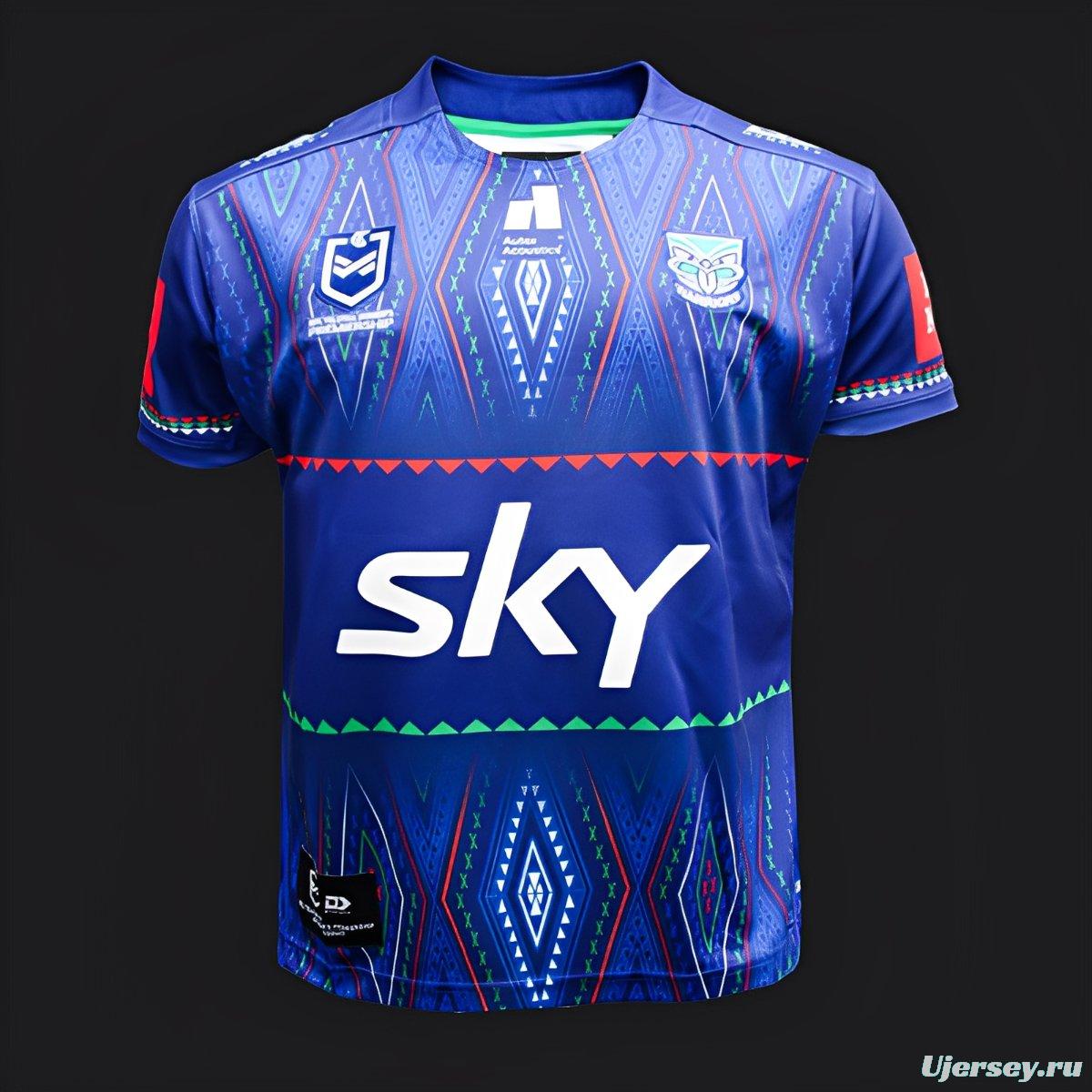 25/26 New Zealand Warriors Blue with Indigenous Māori Pattern Jersey