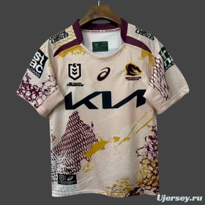 25/26 Brisbane Broncos White with Indigenous Art Jersey