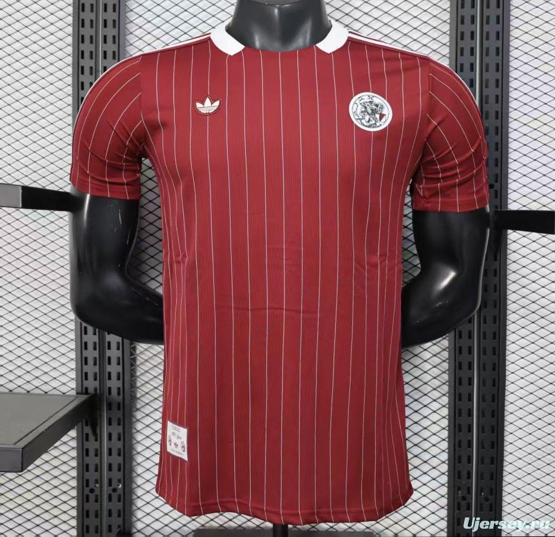 Player Version 25/26 Ajax Wine Adidas Original Casual Jersey
