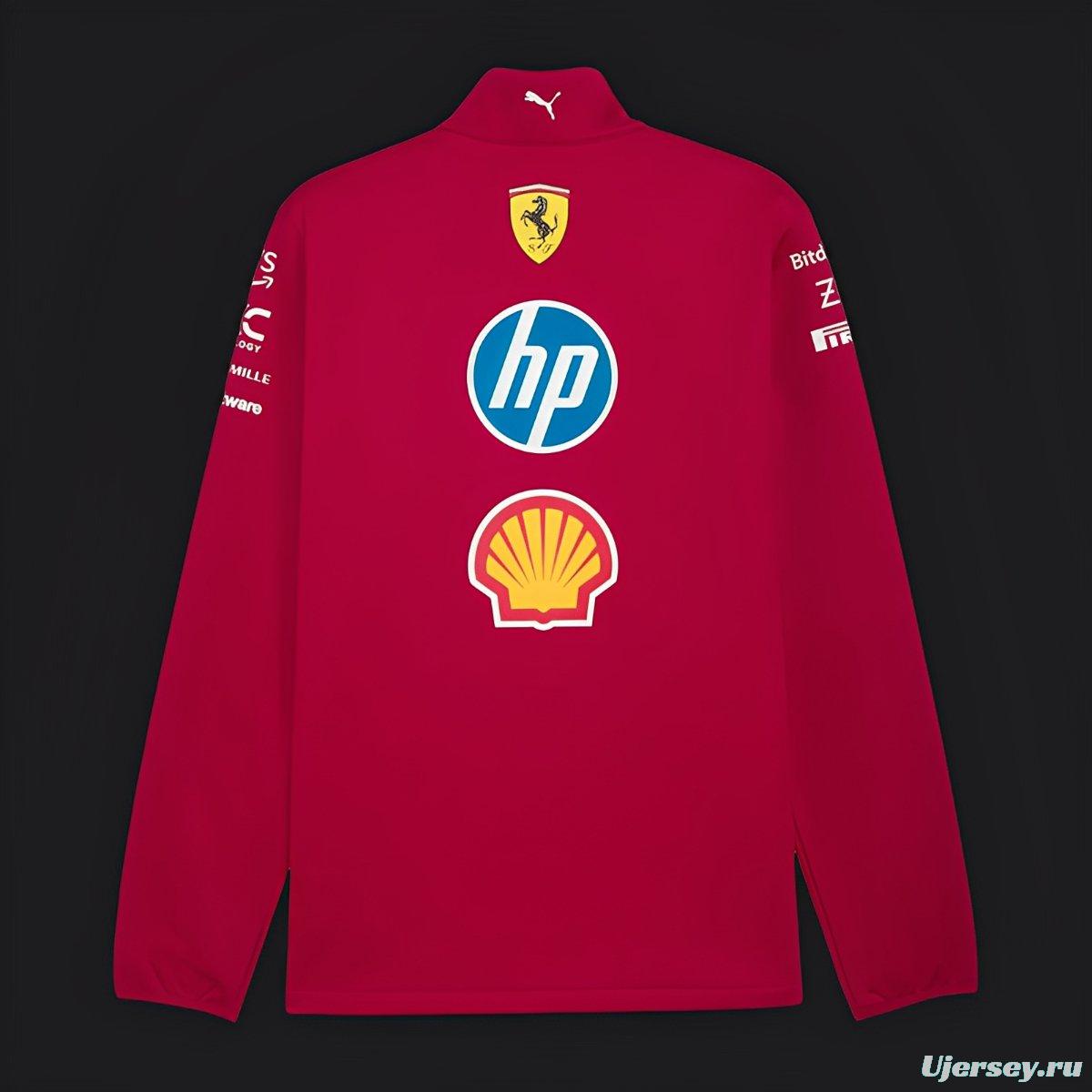 2025 F1 Scuderia Ferrari Red with White Stripe Team Jacket