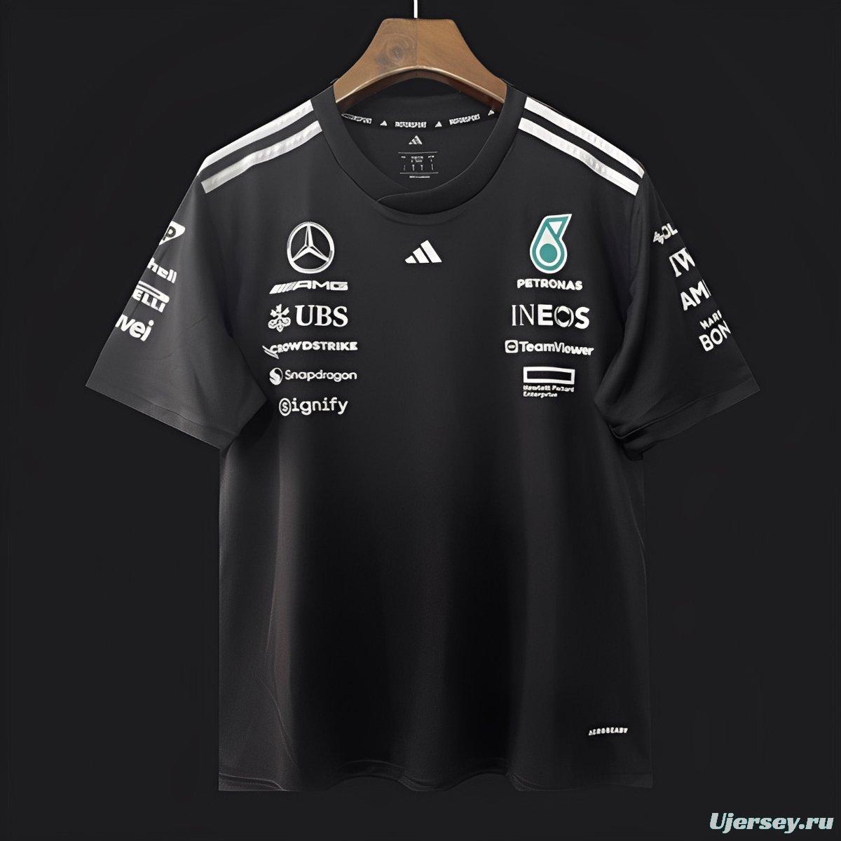 2025 F1 Mercedes-AMG Petronas Team Black Crew T-Shirt