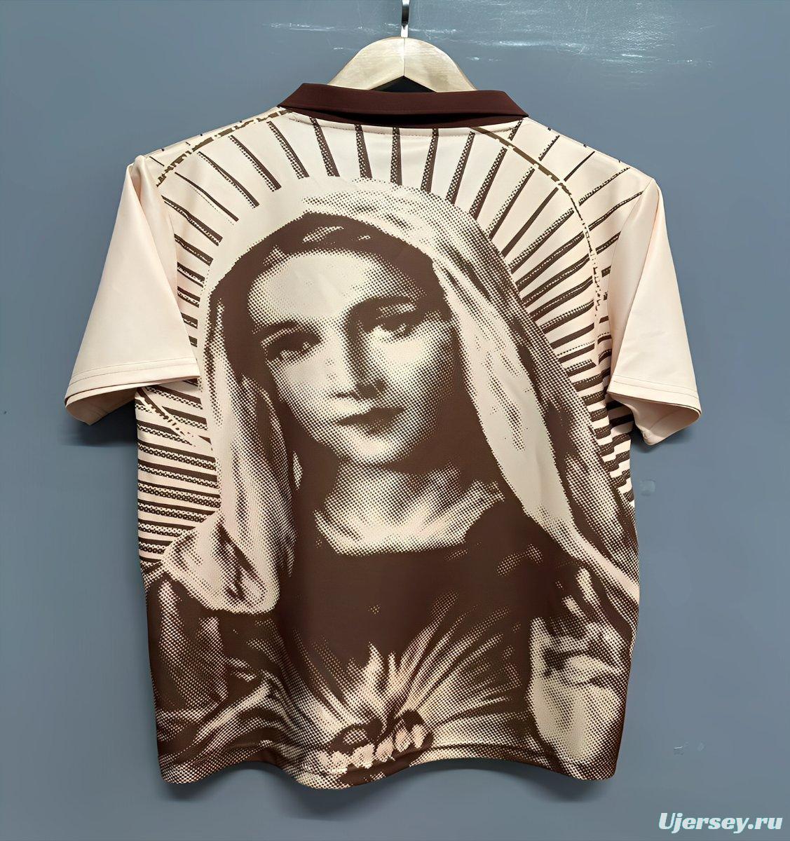 2025 Brazil Beige with Virgin Mary Print Jersey