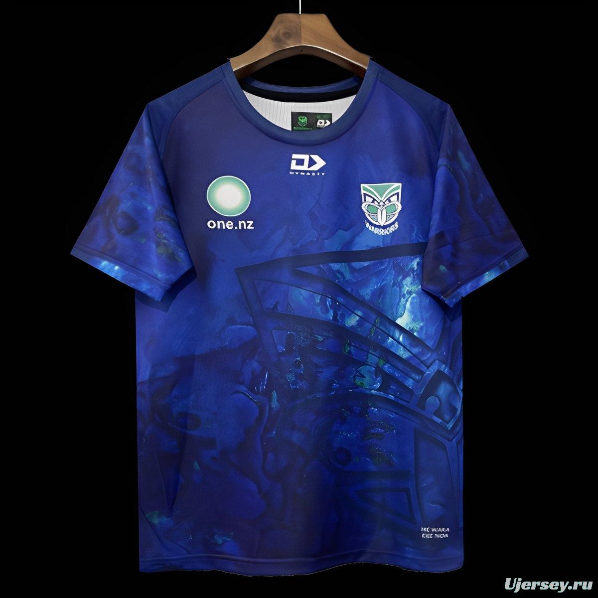 25/26 New Zealand Warriors Blue with Maori Cultural Art Jersey