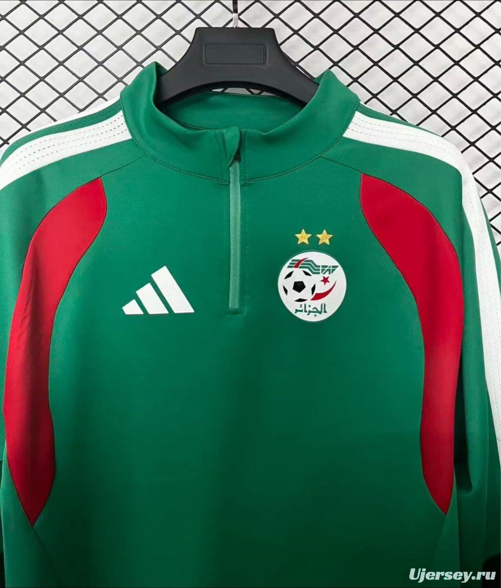 2026 Algeria Green Half Zipper Jacket