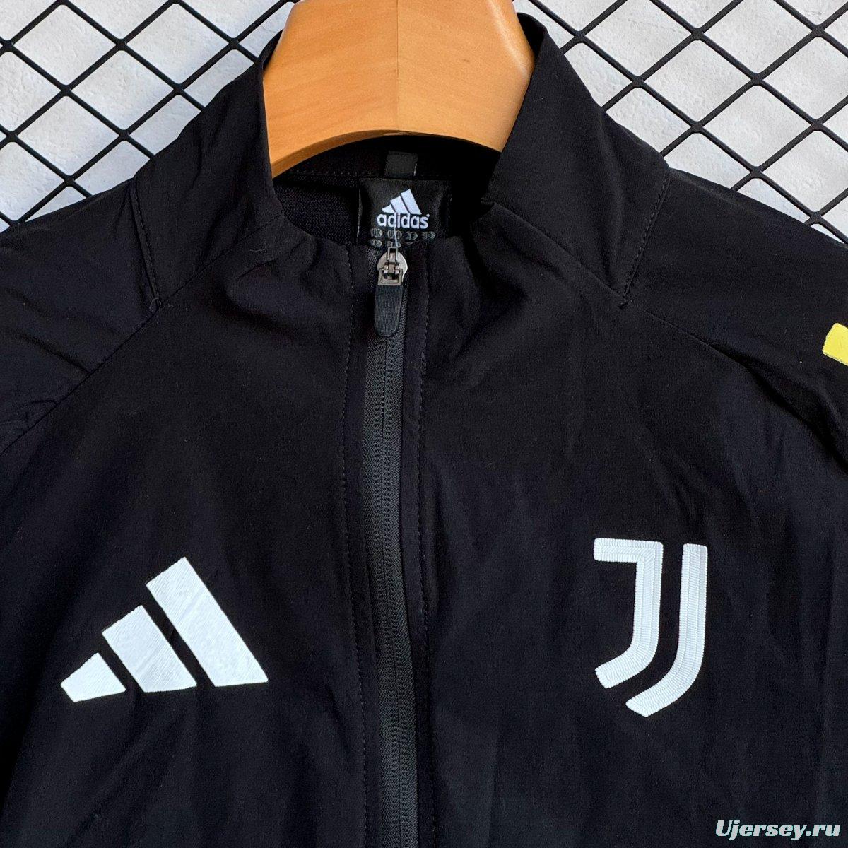 25/26 Juventus Black Full Zipper Windbreaker + Long Pants