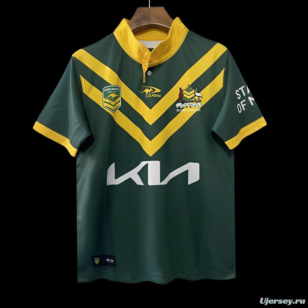 2026 Australia Kangaroos Green with Gold V Chevron Jersey