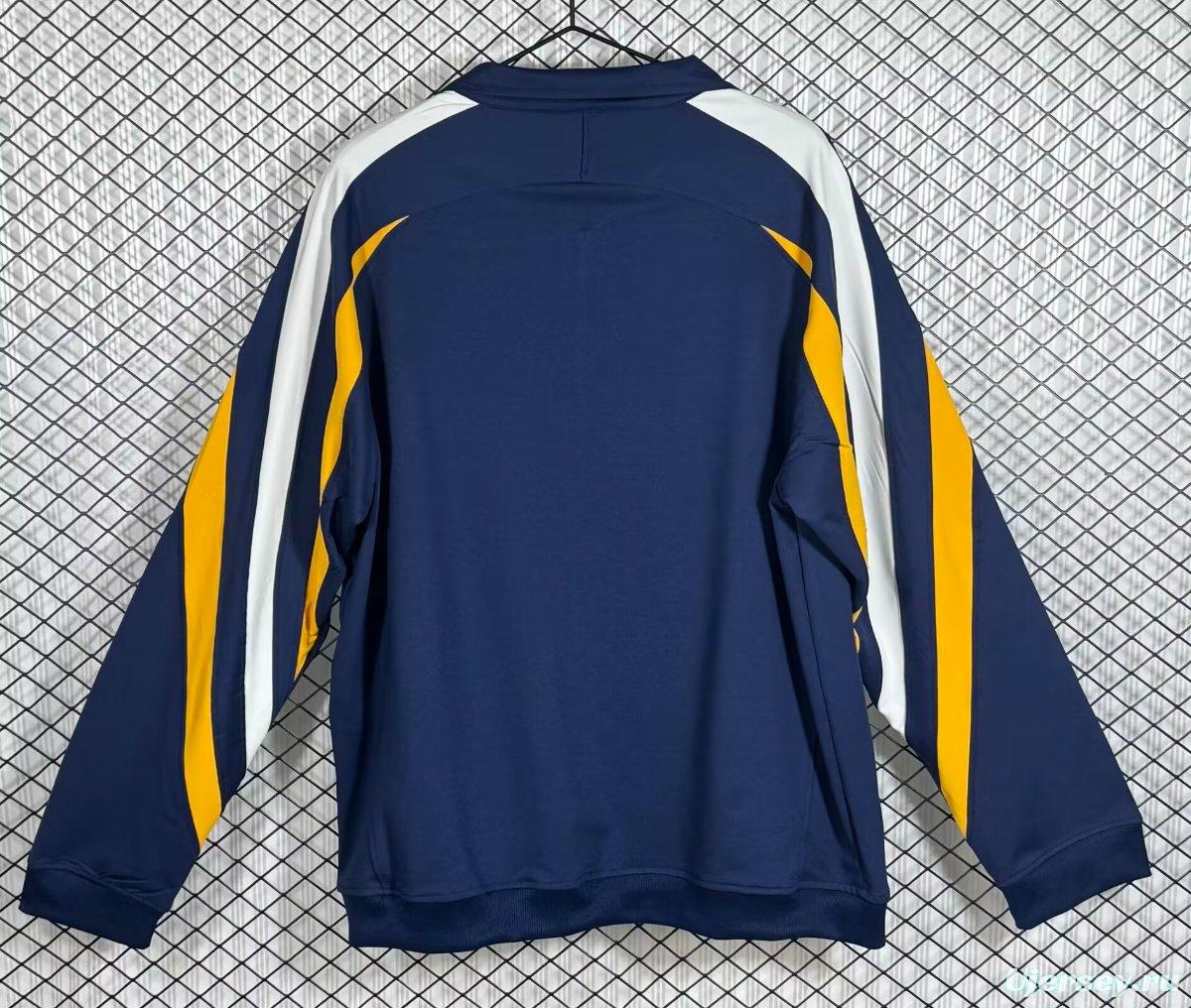 Retro 98/99 Real Madrid Navy/Yellow Full Zipper Jacket
