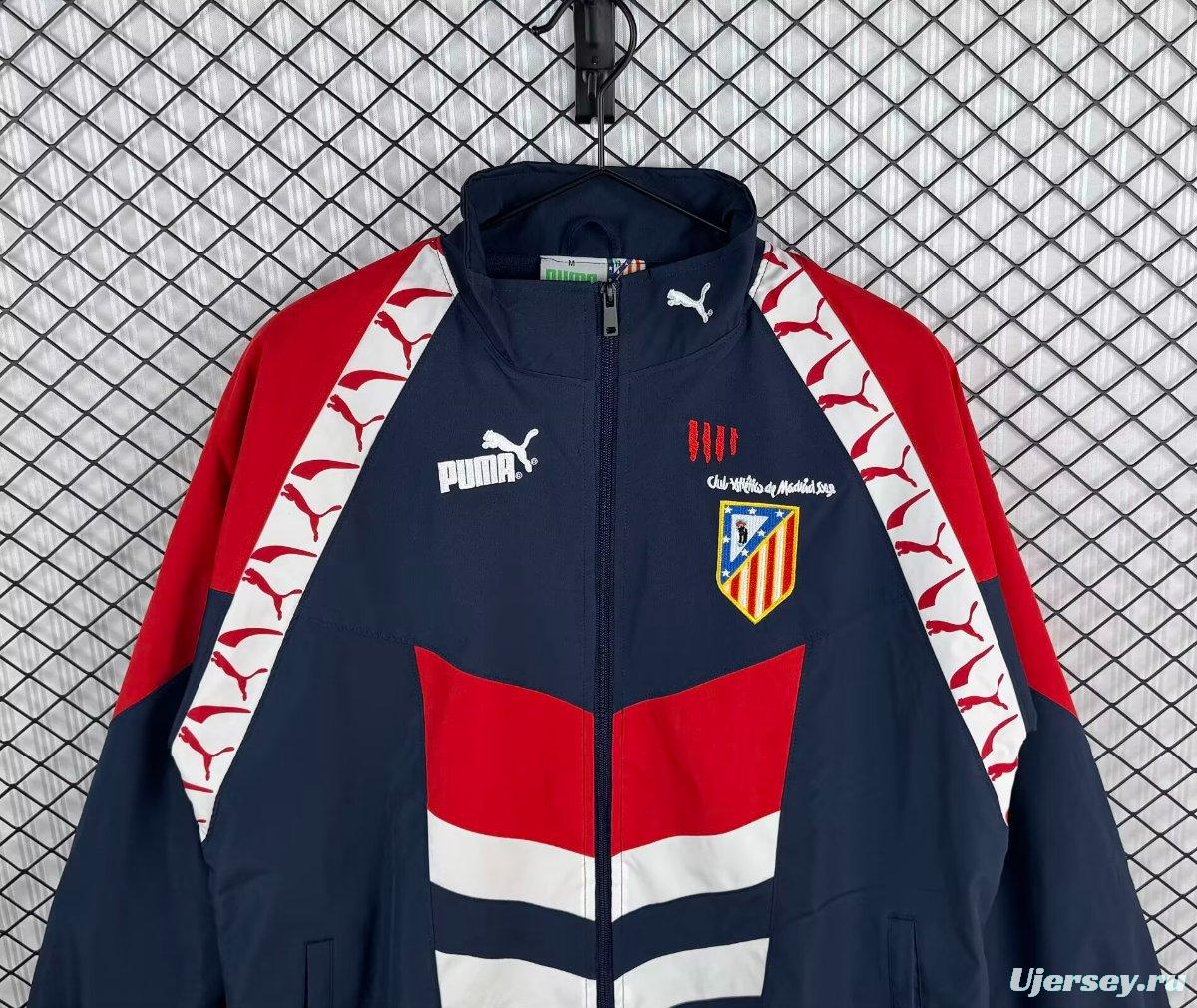 Retro 95/96 Atletio Madrid Navy/Red Windbreaker