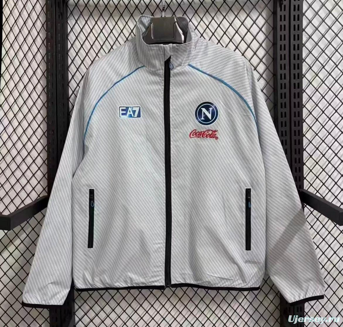 25/26 Napoli White Full Zipper Windbreaker