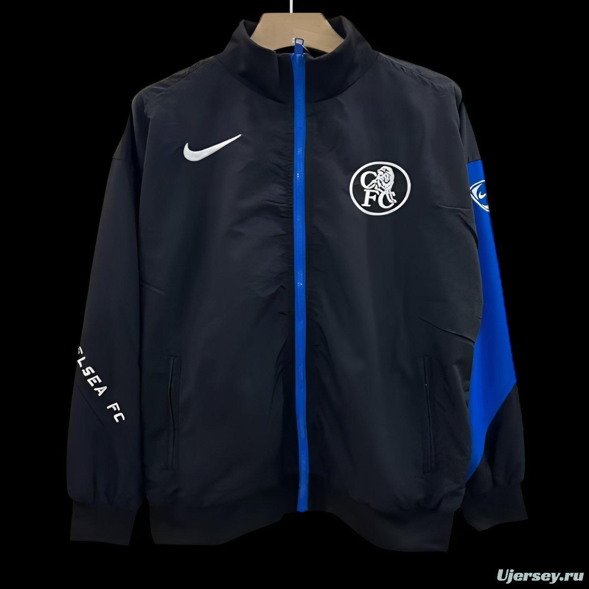 25/26 Chelsea Black Full Zipper Windbreaker