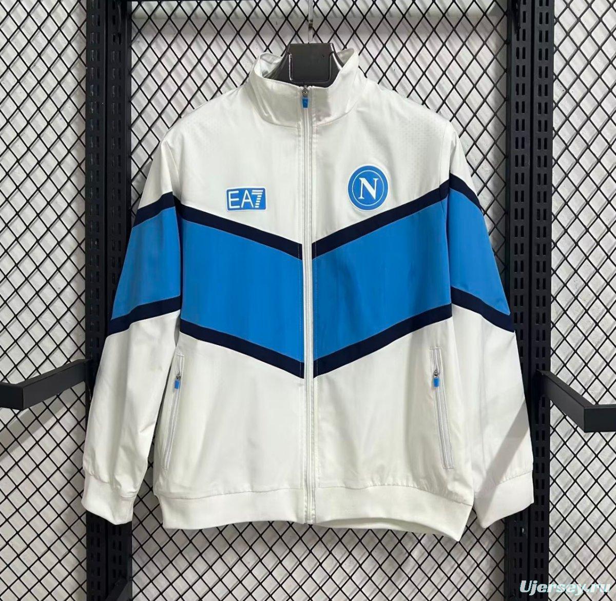 25/26 Napoli White Full Zipper Windbreaker