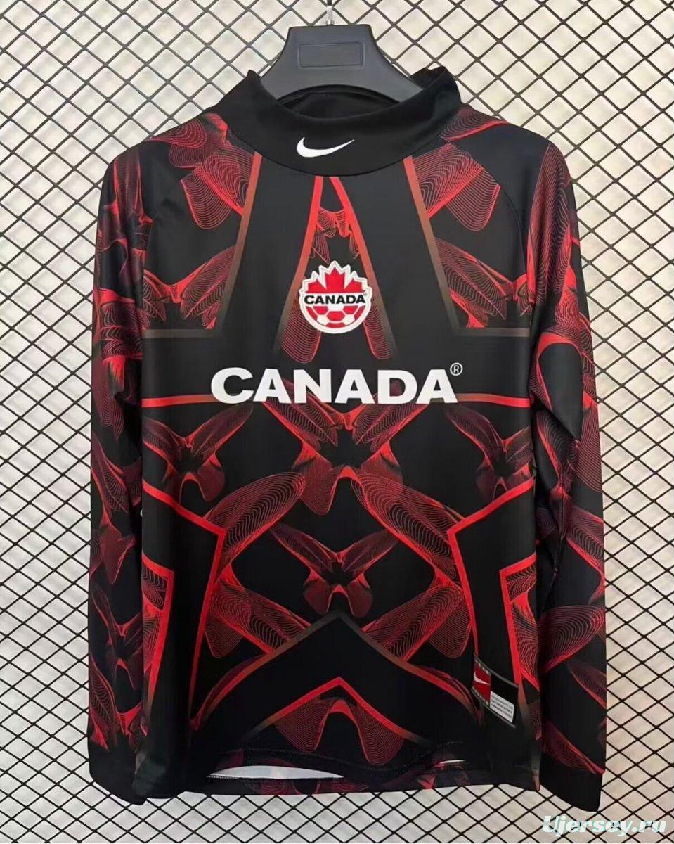 2026 Canada Black/Red Long Sleeve Goalkeeper Jersey