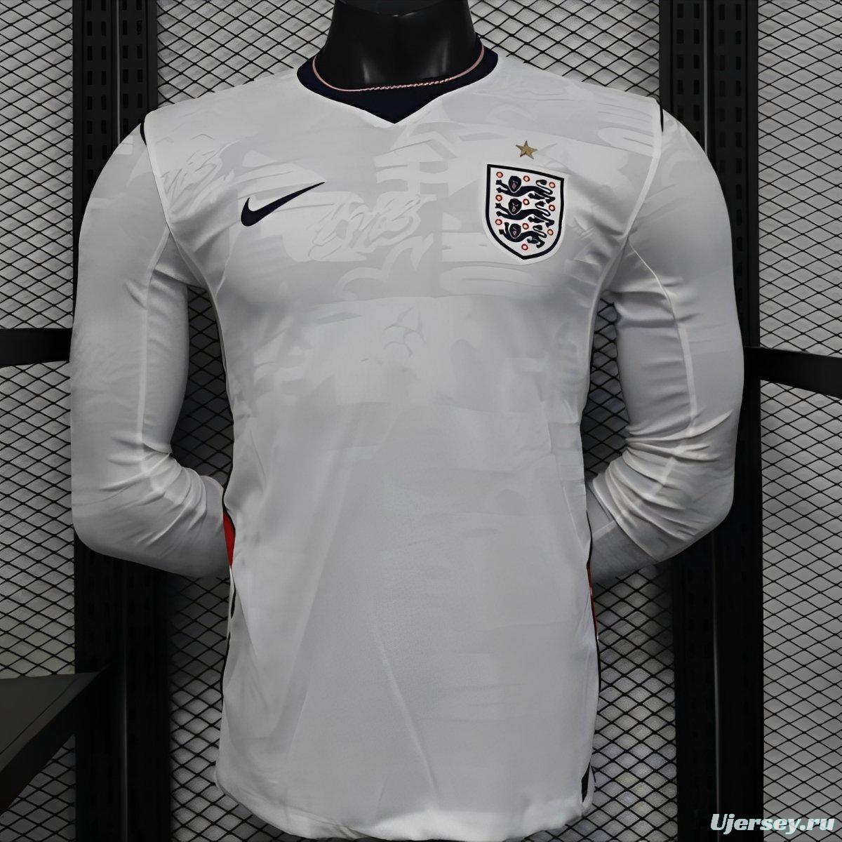 25/26 Player Version  England Home Long Sleeve Jersey
