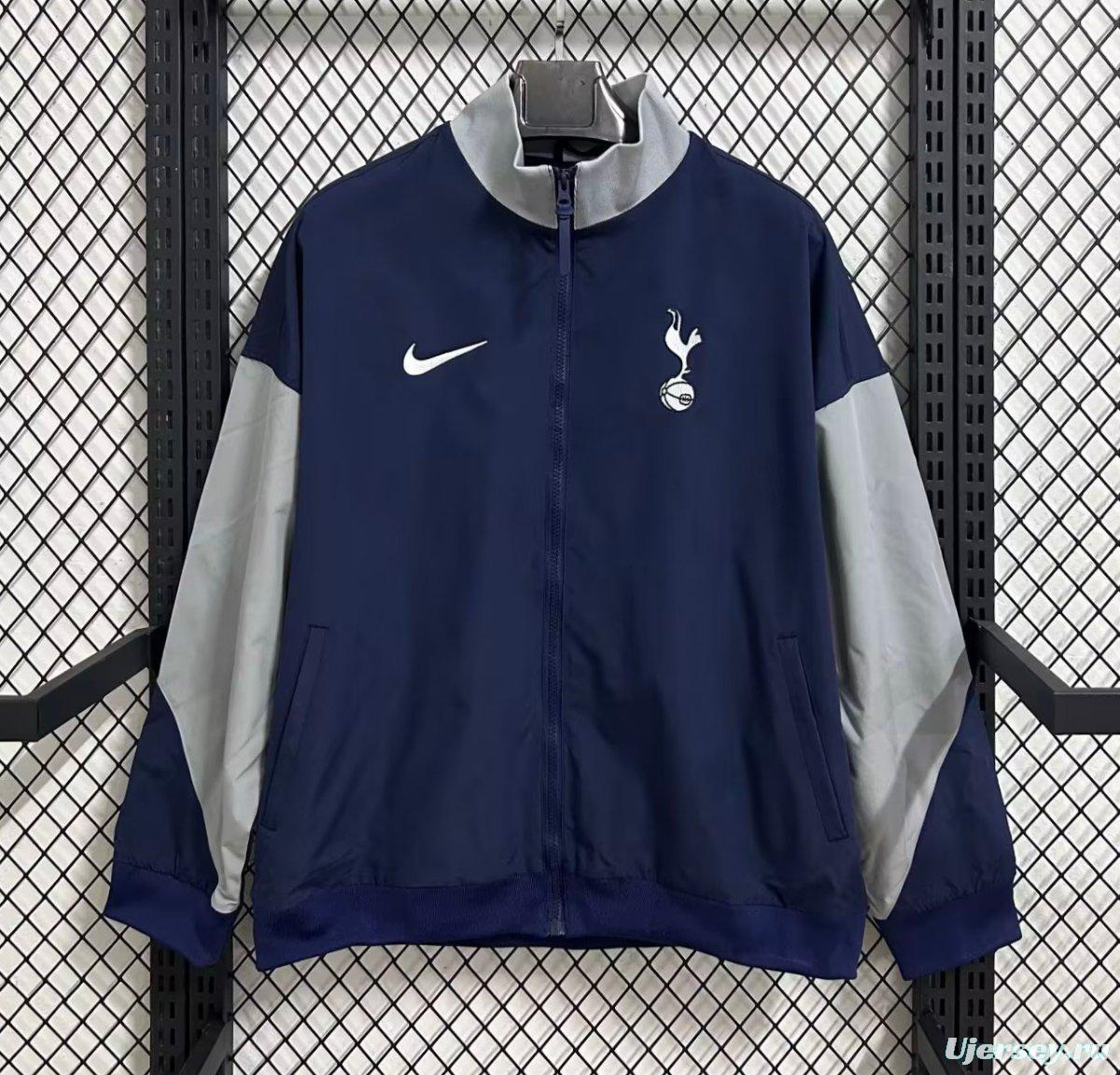 25/26 Tottenham Hotspur Navy Full Zipper Windbreaker