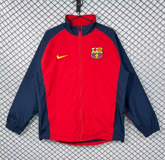 Retro 98/00 Barcelona Home Red Full Zipper Windbreaker