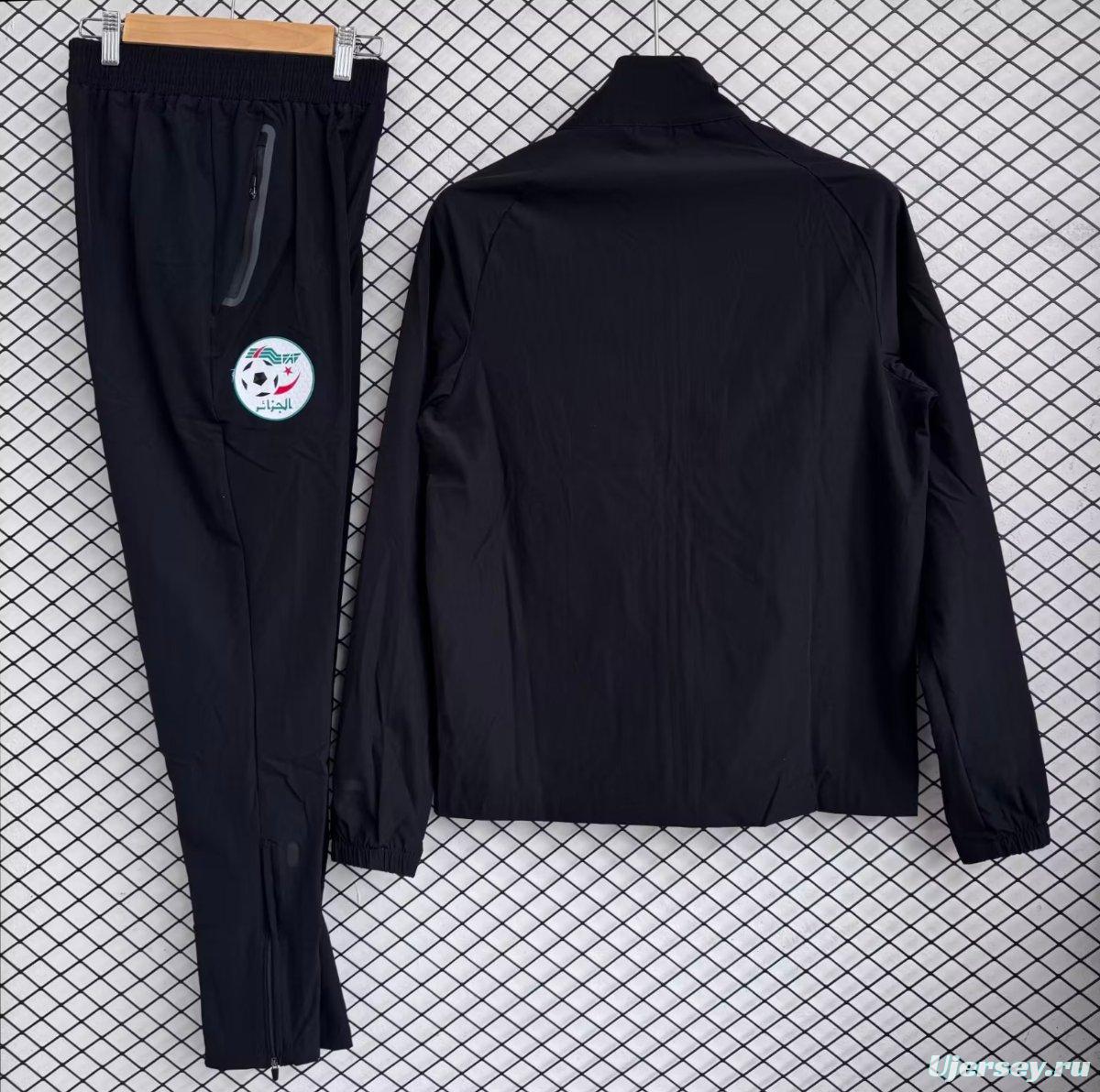 25/26 Algeria National Team Black Full zipper Jacket Tracksuit+ long pants