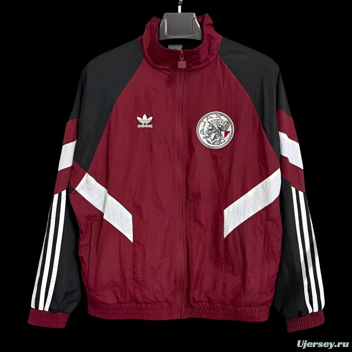 25/26 Ajax Wine Full Zipper Windbreaker
